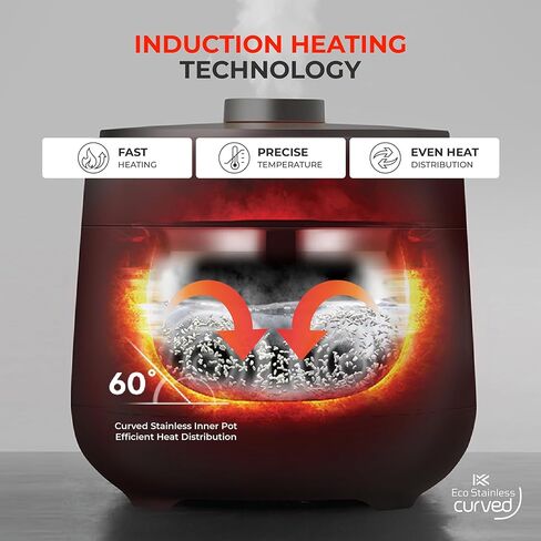 CUCKOO Twin Pressure Rice Cooker 10-Cup Uncooked / 20-Cup Cooked with Induction Heating Technology, Silent Pressure System, Open Cooking Mode, Dynamic Display, Eco Inner Pot, White (CRP-OHTR1009FW) in Kuwait