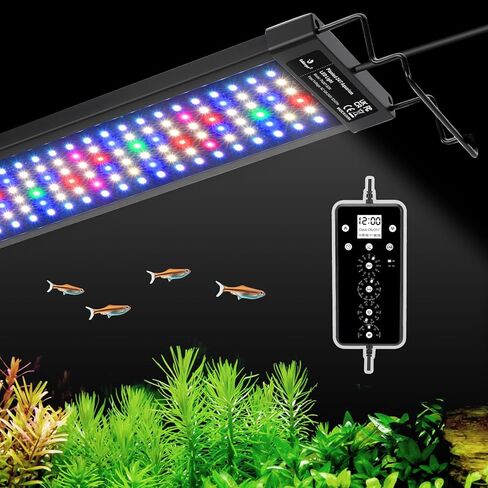 ضوء نبات حوض السمك LED من Fishkeeper، ضوء حوض السمك كامل الطيف 24/7 مع 5 أوضاع للطقس الطبيعي، تشغيل تلقائي مع مؤقت لخزان الأسماك 12-18 بوصة، ألوان قابلة للتعديل/سطوع مع وظيفة الذاكرة in Kuwait