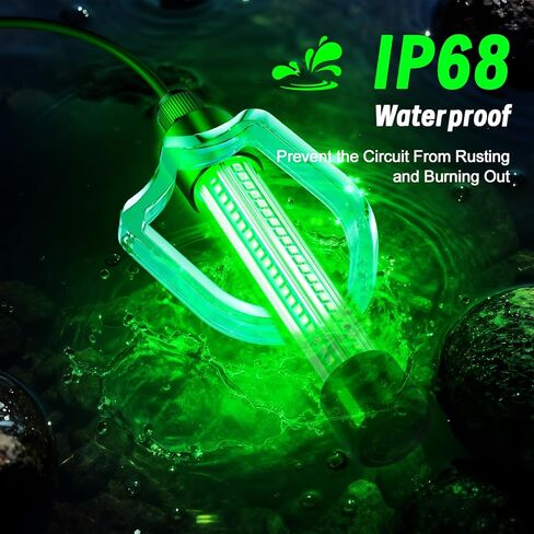 ضوء الصيد تحت الماء LED متوافق مع بطارية DeWalt 20V، 1300 لومن، أخضر IP68 مقاوم للماء من الألومنيوم فائق السطوع LED ضوء جاذب للأسماك ليلاً/الجليد/القارب (الأداة فقط) in Kuwait