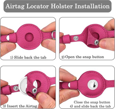 OOPSDOGGY Cat Collar for AirTag Holder, Leather Kitten Collars with Elastic Strap & Bell, Non Breakaway Adjustable Small Pet Collars for Indoor & Outdoor for Boy, Girl (Pink) in Kuwait