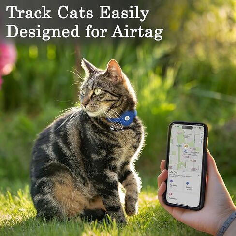 OOPSDOGGY Cat Collar for AirTag Holder, Leather Kitten Collars with Elastic Strap & Bell, Non Breakaway Adjustable Small Pet Collars for Indoor & Outdoor for Boy, Girl (Pink) in Kuwait