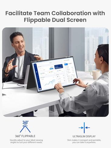 شاشة محمولة 18.5 بوصة 120 هرتز لأجهزة الكمبيوتر المحمول، شاشة ألعاب محمولة FHD 1080P مع مكبرات صوت VESA Kickstand HDR USB C Mini HDMI للهواتف وأجهزة ألعاب الكمبيوتر، شاشة ثانية للسفر للأعمال in Kuwait