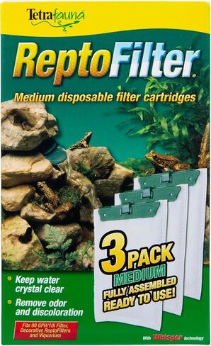 حزمة Tetra Reptofilter | مرشح Reptofilter 90GPH وخراطيش Reptofilter المتوسطة 3pk in Kuwait