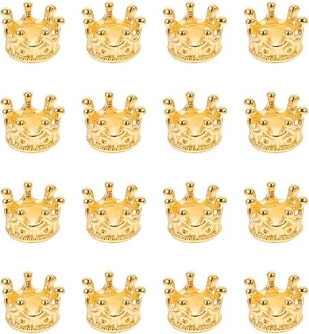50Pcs King Crown Charm Spacer Bead 3D Mini Alloy Crown Charms DIY Vintage Charms Finding for Crafting Jewelry Making Golden in Saudi Arabia