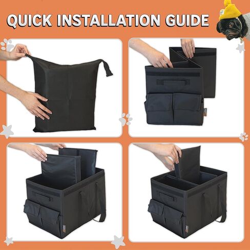 Back & Front Seat Extender for Dogs with Storage – Hard Bottom Dog Car Seat Cover, Waterproof Hammock Gap Filler for Cars, SUVs & Trucks, Scratch-Resistant Pet Seat Protector in Kuwait