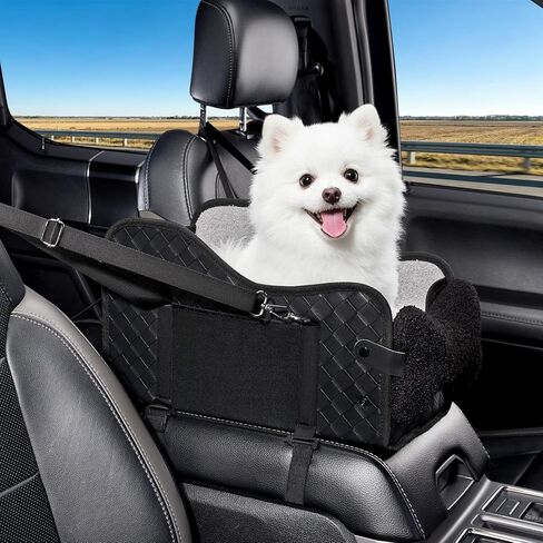 Center Console Dog Car Seat,Pet Puppy Middle Console Dog Car Seat for Small Dogs (Black, Large) in Saudi Arabia