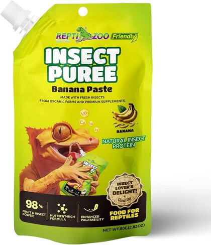 Crested Gecko Food Insect Puree, Banana Paste Reptile Food Made with Fresh Insects Gecko Food Complete Diet 2.82oz in Kuwait