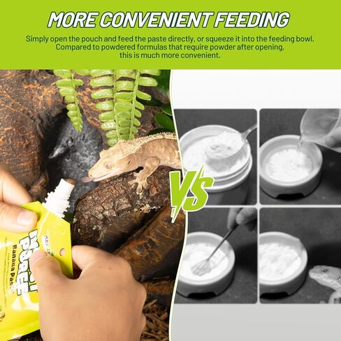 Crested Gecko Food Insect Puree, Banana Paste Reptile Food Made with Fresh Insects Gecko Food Complete Diet 2.82oz in Kuwait
