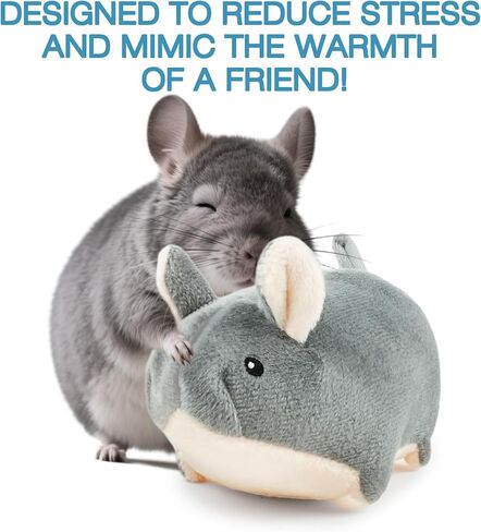 Chinchilla Companion Toy, 7 Inch Soft Cuddler for Small Animals, Stress Reducer for Chinchillas, Hamsters, Ferrets, Hedgehogs, Sugar Gliders, Guinea Pigs （Gray ） in Kuwait