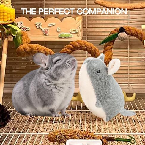 Chinchilla Companion Toy, 7 Inch Soft Cuddler for Small Animals, Stress Reducer for Chinchillas, Hamsters, Ferrets, Hedgehogs, Sugar Gliders, Guinea Pigs （Gray ） in Kuwait