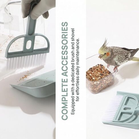 Bird Food Shell Separator, Stepless Speed Adjustable Blower, Clear Visible Design with Food & Shell Collection Boxes, Compatible with Large Parrot Seeds, Small Finch Millet & All Bird Seed Types in Kuwait