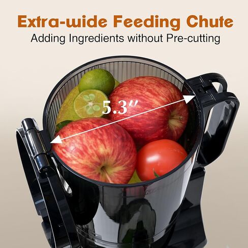 Fretta Cold Press Juicer Machines, Slow Masticating Juicer with 5.3'' Large Feed Chute for Whole Fruit and Vegetables, High Juice Yield, Easy to Clean Juice Extractor, Nut Milk Maker, BPA-Free,250W in Kuwait