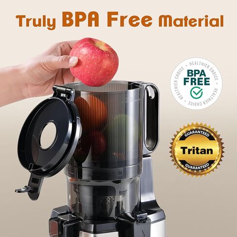 Fretta Cold Press Juicer Machines, Slow Masticating Juicer with 5.3'' Large Feed Chute for Whole Fruit and Vegetables, High Juice Yield, Easy to Clean Juice Extractor, Nut Milk Maker, BPA-Free,250W in Kuwait