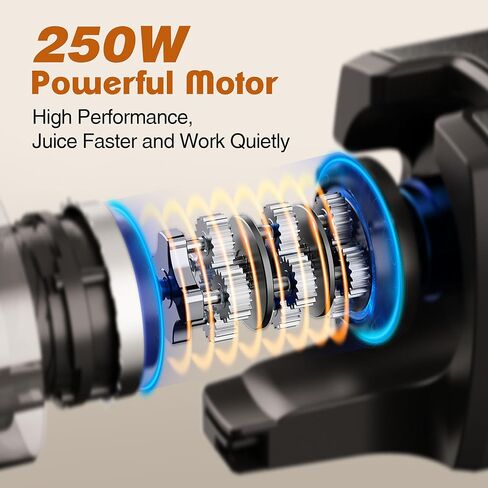 Fretta Cold Press Juicer Machines, Slow Masticating Juicer with 5.3'' Large Feed Chute for Whole Fruit and Vegetables, High Juice Yield, Easy to Clean Juice Extractor, Nut Milk Maker, BPA-Free,250W in Kuwait