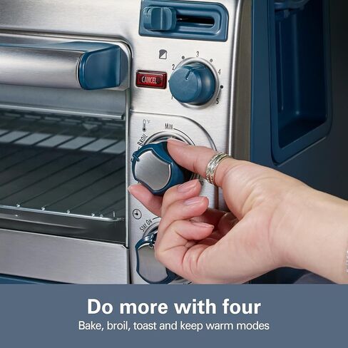 Hamilton Beach 2-in-1 Countertop Toaster Oven and Long Slot 2 Slice Toaster, 60 Minute Timer and Automatic Shut Off, Shade Selector, Blue & Stainless Steel (31158) in Kuwait