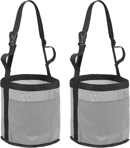 Horse Feed Bag, Horse Muzzle Hay Bags with Adjustable Strap Nylon Mesh Waterproof Bottom Grain Horses Bag, (Blue, S,2 Pcs), Intended for Feeding Grain/Powder/Hay in Saudi Arabia