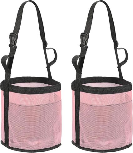 Horse Feed Bag, Horse Muzzle Hay Bags with Adjustable Strap Nylon Mesh Waterproof Bottom Grain Horses Bag, (Blue, S,2 Pcs), Intended for Feeding Grain/Powder/Hay in Saudi Arabia