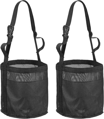 Horse Feed Bag, Horse Muzzle Hay Bags with Adjustable Strap Nylon Mesh Waterproof Bottom Grain Horses Bag, (Blue, S,2 Pcs), Intended for Feeding Grain/Powder/Hay in Saudi Arabia