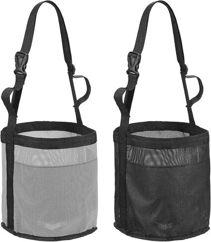 Horse Feed Bag, Horse Muzzle Hay Bags with Adjustable Strap Nylon Mesh Waterproof Bottom Grain Horses Bag, (Blue, S,2 Pcs), Intended for Feeding Grain/Powder/Hay in Saudi Arabia