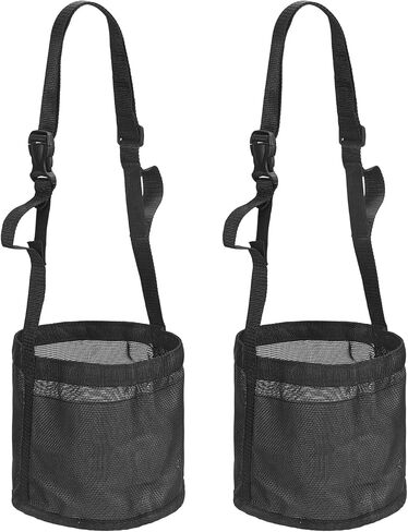 Horse Feed Bag, Horse Muzzle Hay Bags with Adjustable Strap Nylon Mesh Waterproof Bottom Grain Horses Bag, (Blue, S,2 Pcs), Intended for Feeding Grain/Powder/Hay in Saudi Arabia
