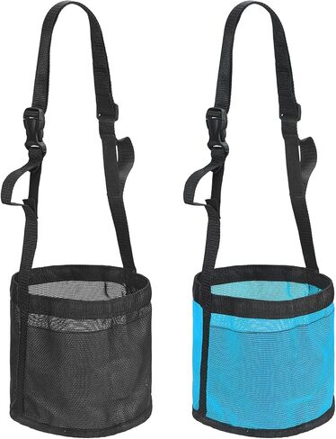 Horse Feed Bag, Horse Muzzle Hay Bags with Adjustable Strap Nylon Mesh Waterproof Bottom Grain Horses Bag, (Blue, S,2 Pcs), Intended for Feeding Grain/Powder/Hay in Saudi Arabia