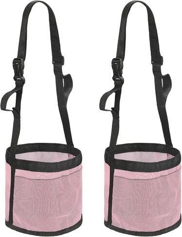 Horse Feed Bag, Horse Muzzle Hay Bags with Adjustable Strap Nylon Mesh Waterproof Bottom Grain Horses Bag, (Blue, S,2 Pcs), Intended for Feeding Grain/Powder/Hay in Saudi Arabia