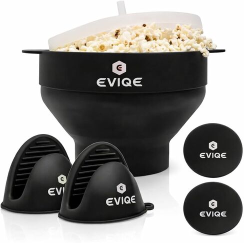 Microwave Popcorn Popper, Silicone Popcorn Popper, Collapsible Popcorn Bowl, Healthy Popcorn Maker, BPA Free, Bonus: 2 Free Mitts + 2 Free Glow in the Dark Coasters, aqua green, PR-0002, 5.7'' in Kuwait