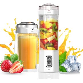 Portable Blender, 360 Watt Personal Blenders with Pulse Mode, Shakes and Smoothies, 6000mAh, BPA Free 24 Oz Blender Cup with 6 Blades and Lid, USB-C, Self Cleaning Portable Juicer For Travel, White in Saudi Arabia