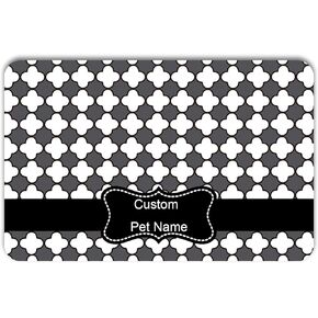 Personalized Dog & Cat Food Mat with Name Waterproof PU Pet Bowl Mat Non-Slip Rubber Bottom Easy Clean Available in(24"×16", 30"×20", 36"×24") | Pet Feeding Mat for Food & Water (Blue Paw Prints) in Saudi Arabia