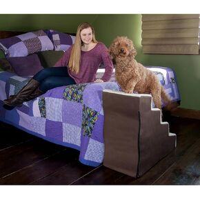 Pet Gear Easy Step IV Pet Stairs, 4 Step for Cats/Dogs, Removable Washable Carpet Treads, for Pets Up to 150lbs, No Tools Required, Available in 9 Colors, Coffee Bean in Kuwait
