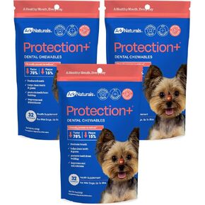 Ark Naturals Protection+ Brushless Toothpaste for Mini Breeds Bundle - Fortified Dog Dental Chew with Toothpaste Center - Helps Reduce Plaque & Tartar, Polishes Teeth, and Freshens Breath (3pk) in Saudi Arabia
