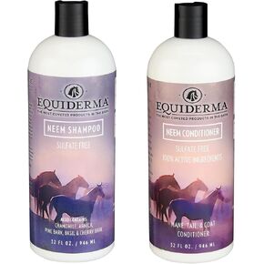 Equiderma Horse Shampoo & Conditioner Bundle – 32 oz Shampoo + 32 oz Conditioner – Hydrating, Soothing, Detangling Care for Skin, Mane, Tail & Coat - Pack of 2 in Saudi Arabia