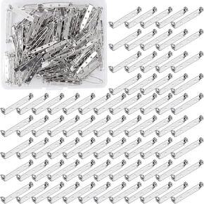 Shappy 100 Pieces Brooch Pin Backs Bar Pins Backs for Crafts Safety Clasp with Plastic Box, Gold and Silver, 4 Sizes, 20/25/32/38 mm in Kuwait