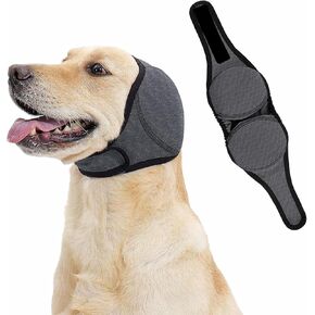 Dog Ear Covers for Bath, Swimming & Grooming – Water-Resistant Ear Protection Wraps for Dogs, Adjustable Reusable Shower Cap for Noise & Blow Drying Relief(Grey, M) in Saudi Arabia