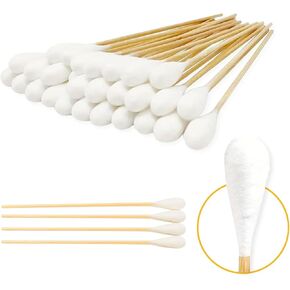 6-Inch Long Cotton Tips for Cleaning Dogs' Ears | Extra-Long Cotton Swabs for Dog Ear Cleaning | Eco-Friendly Dog Ear Swabs & Pads | Organic Bamboo & Cotton | 100-Pack in Saudi Arabia