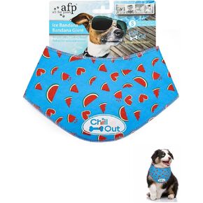 ALL FOR PAWS Cooling Bandana for Dogs, Dog Cooling Neck Wrap, Ice Dog Bandanas for Medium Dogs, Cooling Scarf for Dogs, Blue Neck Cooler for Dogs(M, Neck Girth 15-18.1") in Kuwait