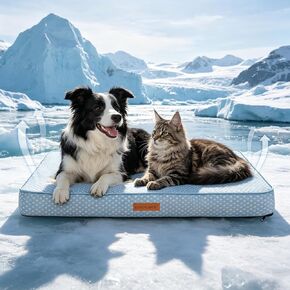 بساط تبريد للكلاب من EXPAWLORER، وسادة سرير سميكة غير قابلة للانزلاق مقاس 36 * 27 بوصة مع نسيج مهدئ للبرد للكلاب الكبيرة والقطط والحيوانات الأليفة في الصيف، سرير بيت الكلب قابل للحمل وقابل للغسل مع غطاء داخلي مقاوم للماء in Kuwait