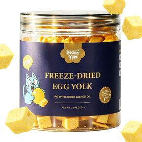 Freeze-Dried Cat Treats|Egg Yolk with Salmon Oil|Dual-Action Skin & Coat Support | No-Mess Food Toppers & Snacks for Picky Eaters, 3.5 oz in Kuwait