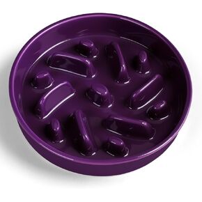 Slow Feeder Dog Bowl, Ceramic 1.5 Cups Dog Food Bowls for Small, Medium, and Large Breed, Anti-Slip Maze Puzzle Food Dish to Slow Down Eating (Deep Purple, 1.5 Cups) in Saudi Arabia