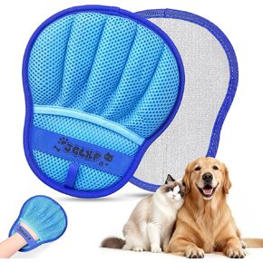 Upgraded Pet Hair Removal Glove for Dogs & Cats, Electrostatic Five-Finger Hair Remover for Furniture, Couch, Carpet, Clothing& Car Seat, 1Pcs Reusable Magic Brush Pet Hair Remover Tool (Blue) in Saudi Arabia