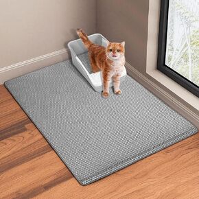 GRELY Cat Litter Mat, 25x16 Inches Litter Box Mat, 2 Layer Litter Trapping Mat for Indoor Cats, Litter Catcher Mats Non-Slip Waterproof Urine Proof Collapsible in Saudi Arabia