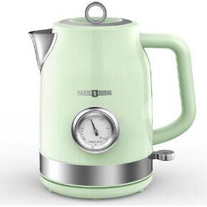 PARIS RHÔNE Retro Stainless Steel Electric Kettle, 1.7L Cordless Hot Water Tea Kettle with Thermometer, 1500W Fast Heating, LED Indicator, Auto Shut-Off & Boil Dry Protection in Kuwait