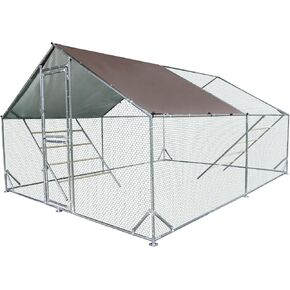 Aivituvin Extra Large Chicken Coop Metal Chicken Run for 10–20 Chickens, Walk-in Outdoor Poultry Enclosure with Roosting Perch & Anti-UV Cover for Yard, Ducks, Rabbits & Small Animals in Saudi Arabia