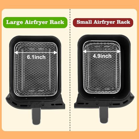 BYKITCHEN Air Fryer Rack Compatible with Ninja 10 QT DZ550/ DZ401/ SL401 DualZone Airfryer/Bella 6QT Slim Airfryer&More, 3pcs Stackable Stainless Steel Rack with Silicone Feet, Air Fryer Accessories in Saudi Arabia