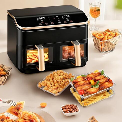 BYKITCHEN Air Fryer Rack Compatible with Ninja 10 QT DZ550/ DZ401/ SL401 DualZone Airfryer/Bella 6QT Slim Airfryer&More, 3pcs Stackable Stainless Steel Rack with Silicone Feet, Air Fryer Accessories in Saudi Arabia