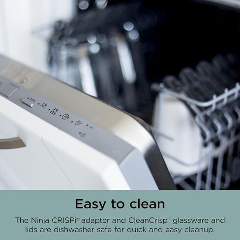 Ninja Crispi 4-in-1 Glass Air Fryer | 450°F | Non-Toxic | 4QT & 6-Cup Glass Containers w/Lids | Microwave, Freezer, Dishwasher Safe | Max Crisp, Air Fry, Bake, Recrisp | Mint | FN101MT in Kuwait
