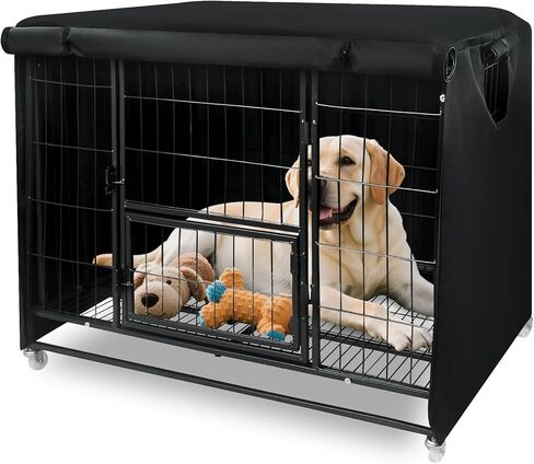 48 Inch Dog Crate Cover for Heavy Duty Dog Cages 900D Oxford Fabric Insulated Dog Kennel Cover UV-Resistant Chewproof Soundproof Windproof Rainproof Fit for Wire Dog Cage (Not Include Cage) in Kuwait