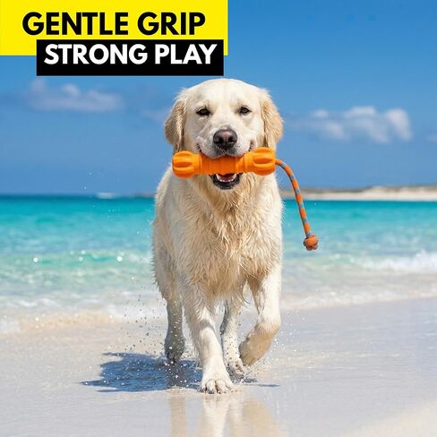 Dog Water Toys, 2 Pack Floating Fetch Toys with Rope Handle, Bright Orange Dog Pool Toys for Medium to Large Dogs, High Visibility Bumper for Lake, Beach, Pool & Outdoor Play in Kuwait