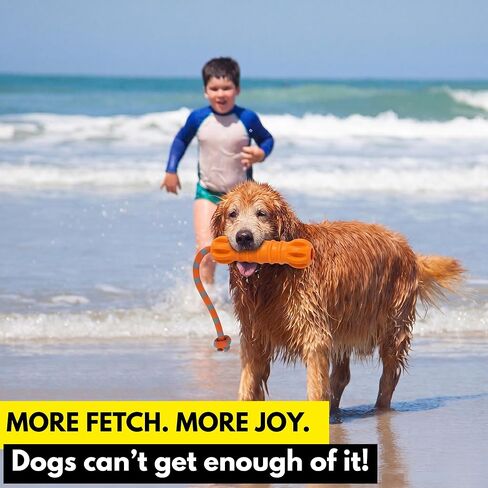 Dog Water Toys, 2 Pack Floating Fetch Toys with Rope Handle, Bright Orange Dog Pool Toys for Medium to Large Dogs, High Visibility Bumper for Lake, Beach, Pool & Outdoor Play in Kuwait