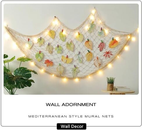 80"x40" Fish Net Decorations, Natural Cotton Fishing Net Decor Fishnet Rope Decoration for Under The Sea Hawaiian Pirate Ocean Beach Themed Party (1 Pack) in Kuwait